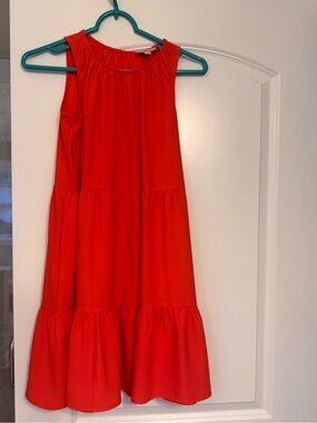 Loft  Tiered Sleeveless Dress - Classic Summer Style burnt orange color